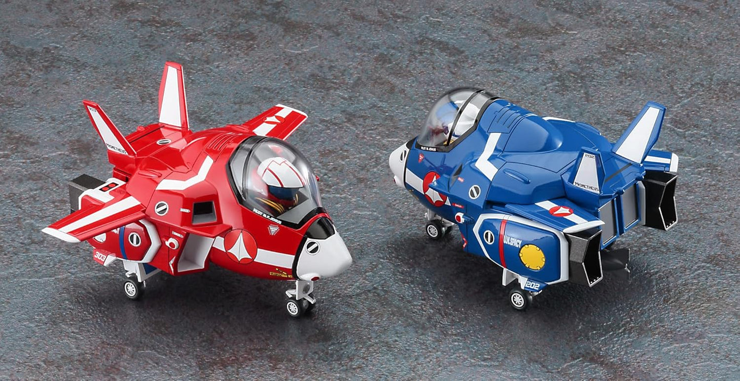 Hasegawa 65876 Egg Hikoki Macross VF-1J Valkyrie Max & Milia, Non-Scale Plastic Model
