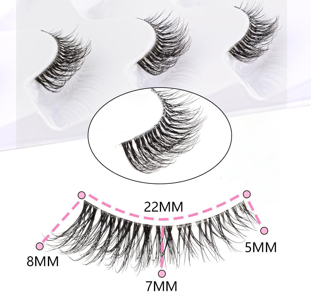Daily Short 5 Pairs False Eyelashes Fake Mink Eyelashes Ultra Thick Daily Makeup Stage Eyelashes (YK404)