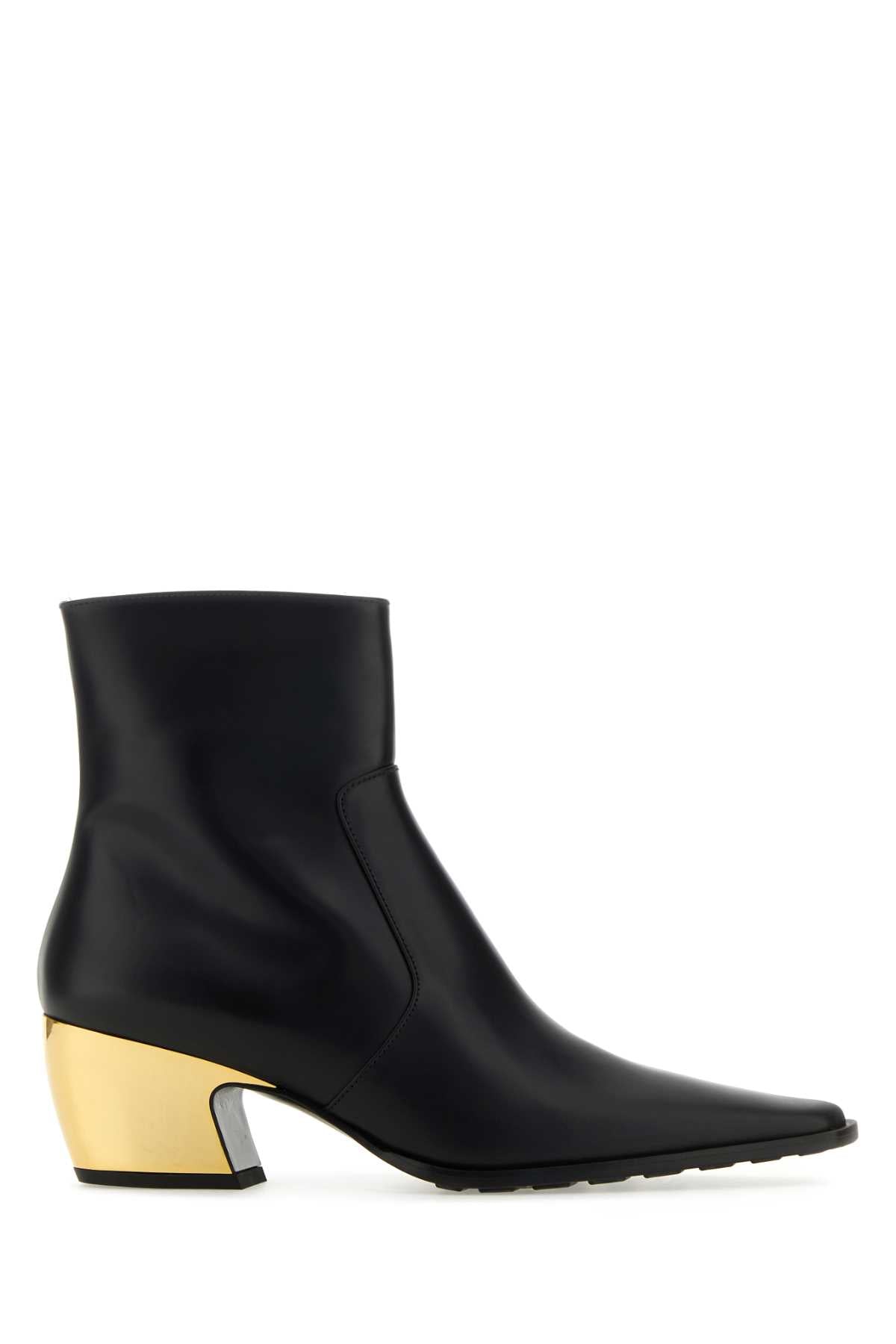 Bottega Veneta Black Leather Tex Ankle Boots - Image 2
