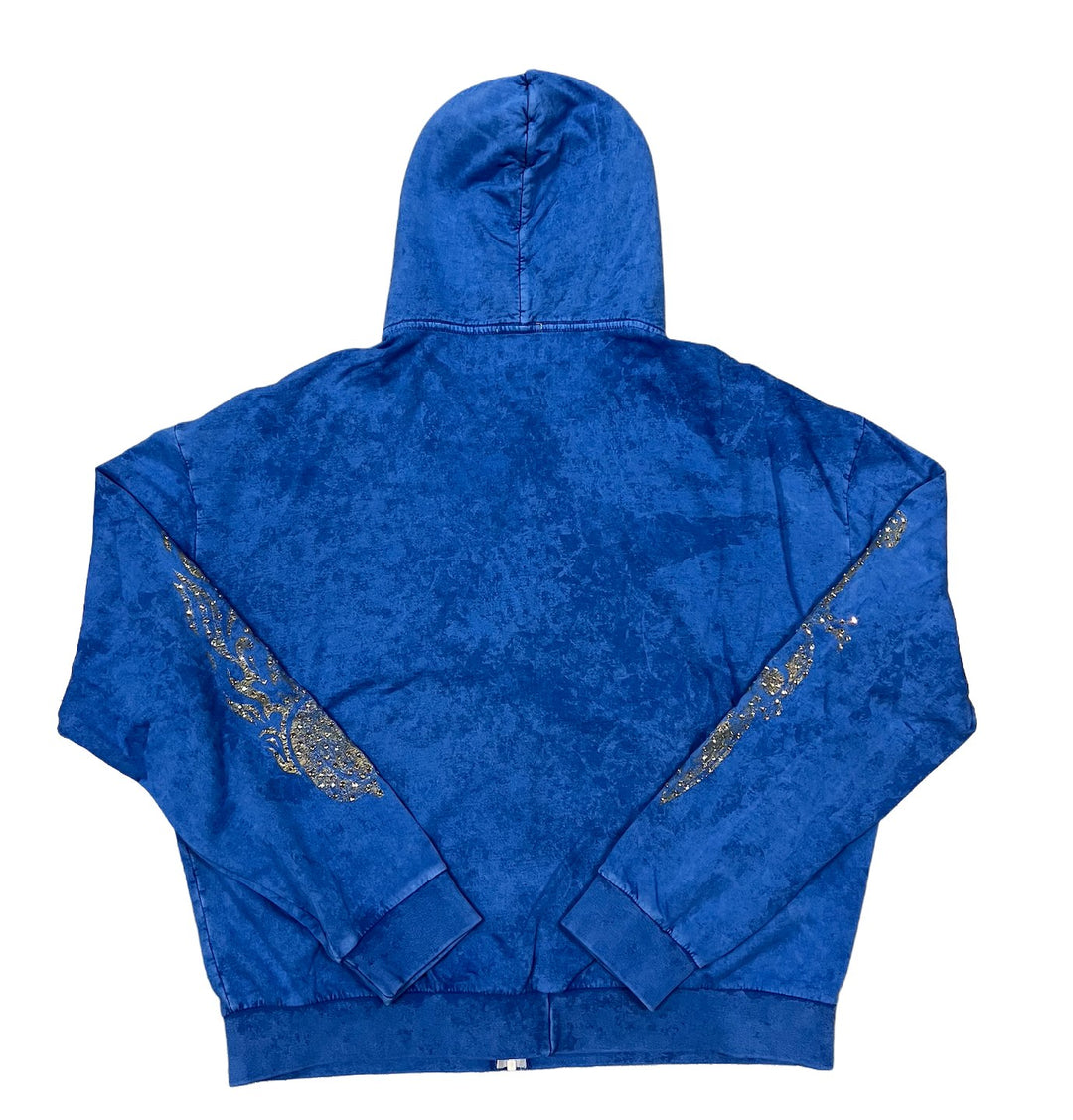 BOSSI 'BLUE AND GOLD' RHINESTONE ZIP-UP