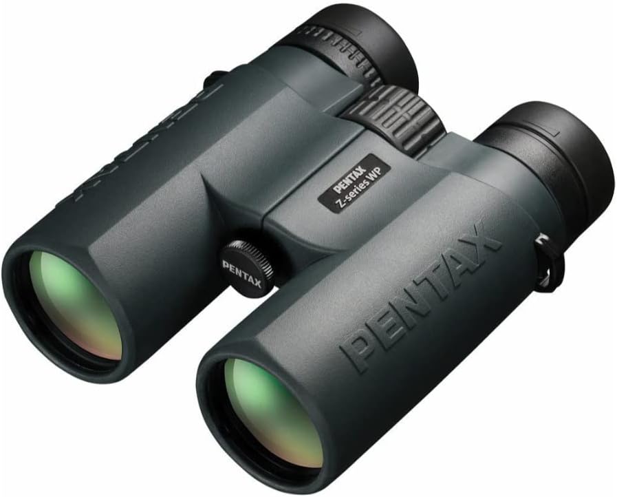 Pentax Z Series ZD 10x43mm Roof Prism WP Binoculars Harness and Lens Cleaning Pen Bundle (3 Items)