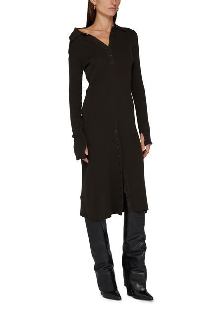COURREGES マルチボタン ウール製 ミディ丈ドレス - Image 2