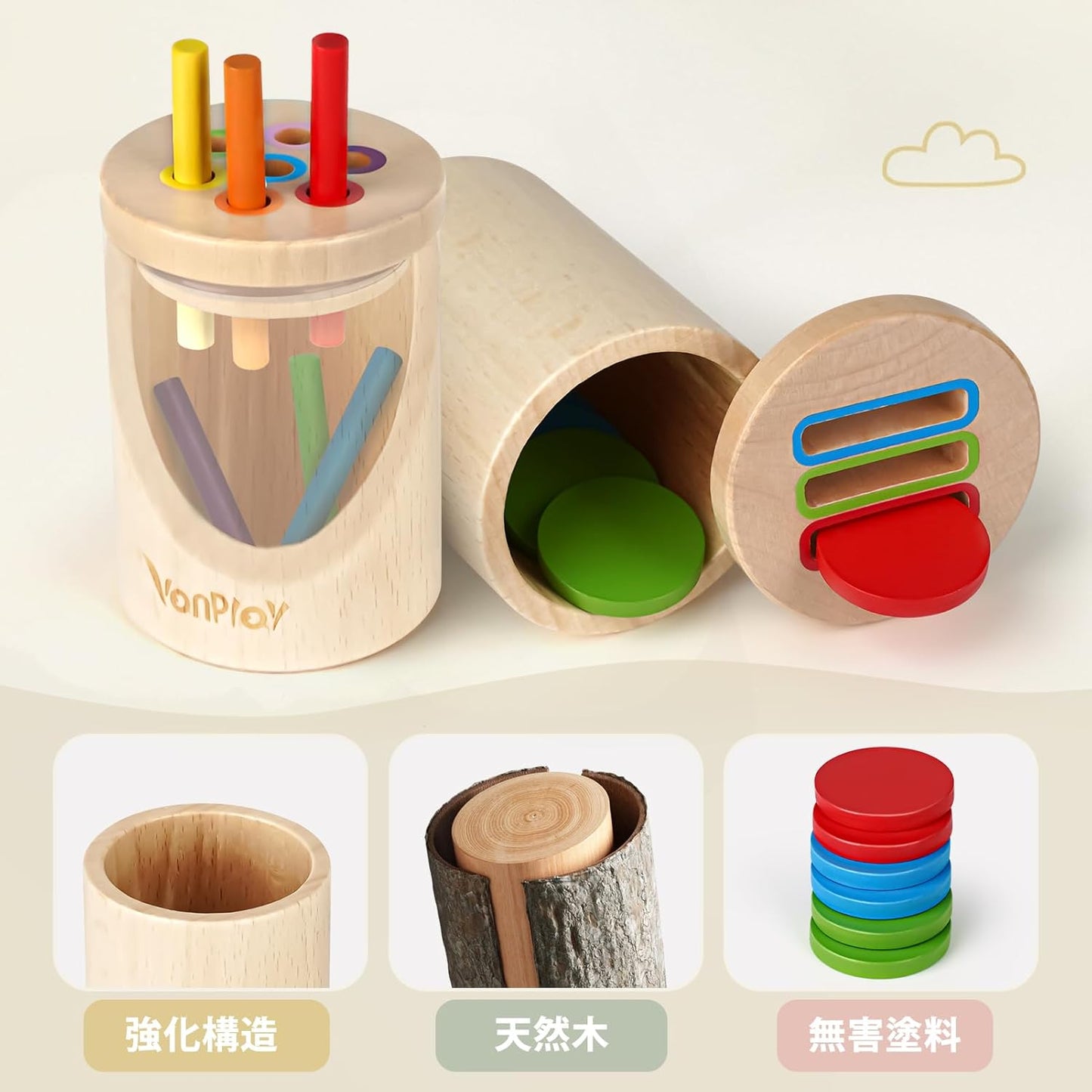 Baby Toys Educational Toys Montessori Wooden Toys Fingertip Training Color Classification 1 2 3 4th Birthday Present Ranking Boys Girls 1 2 3 4 5 6 Years Old Toy