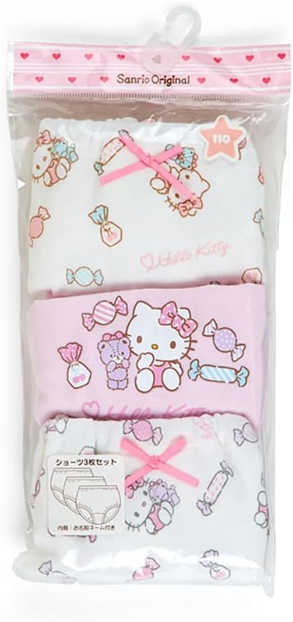 Sanrio 491861 Kids Panties, Set of 3, 43.3 inches (110 cm), Hello Kitty, Character