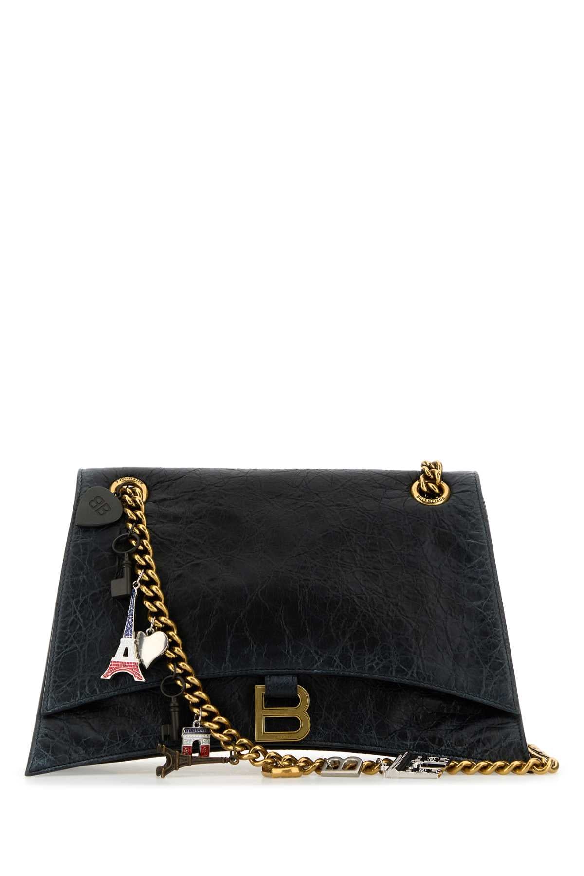Balenciaga バレンシアガブラックレザーミディアムクラッシュチェーンショルダーバッグ - Image 2