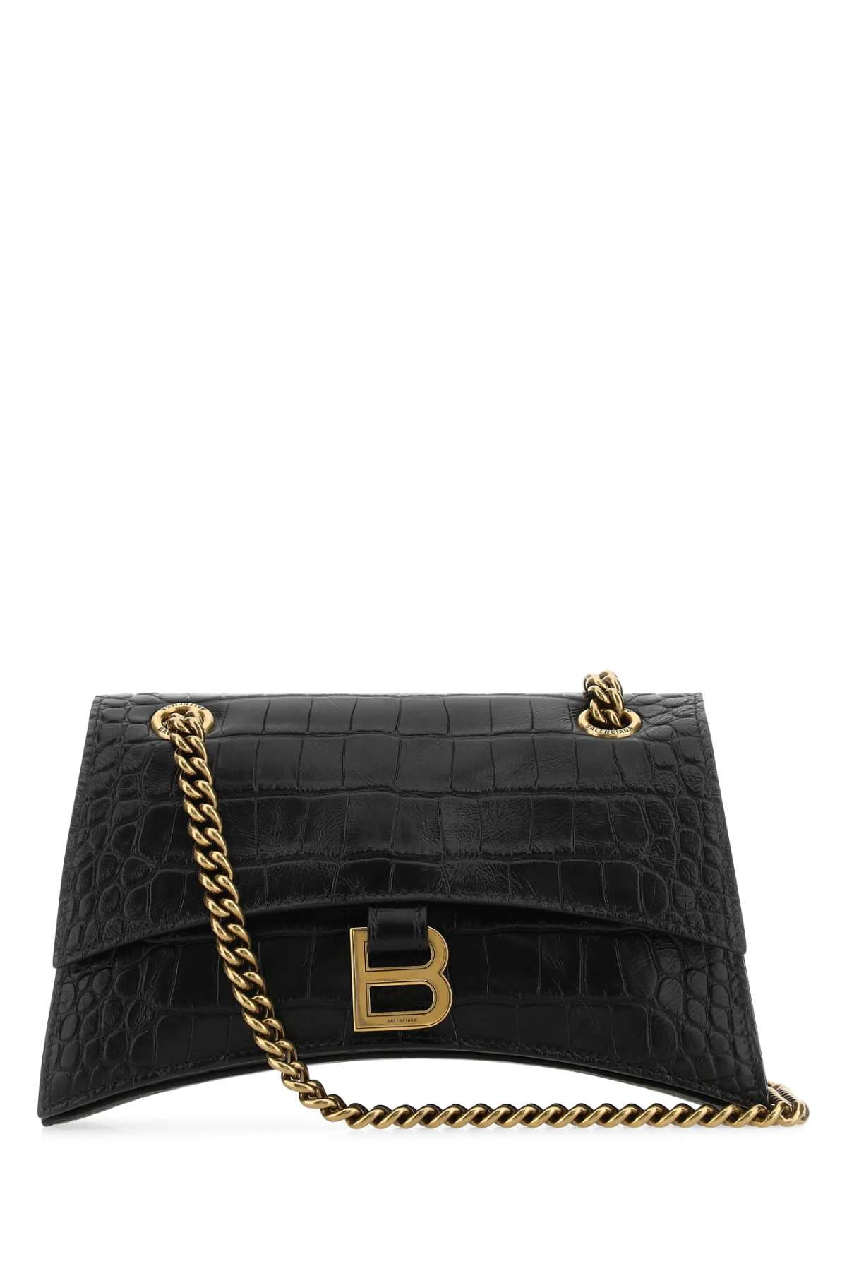 Balenciaga バレンシアガブラックレザークラッシュ S ショルダーバッグ - Image 2