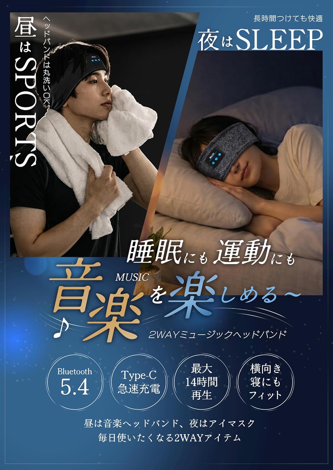 Sleep Headphones, Sleep Goods, Bluetooth 5.4, Headphones, Headphones, Sleeping Earphones, Headphones, Bluetooth Over-the-Headphones, Sleep Sports, Dual Use, Wireless Earphones, Asmr Supports Side
