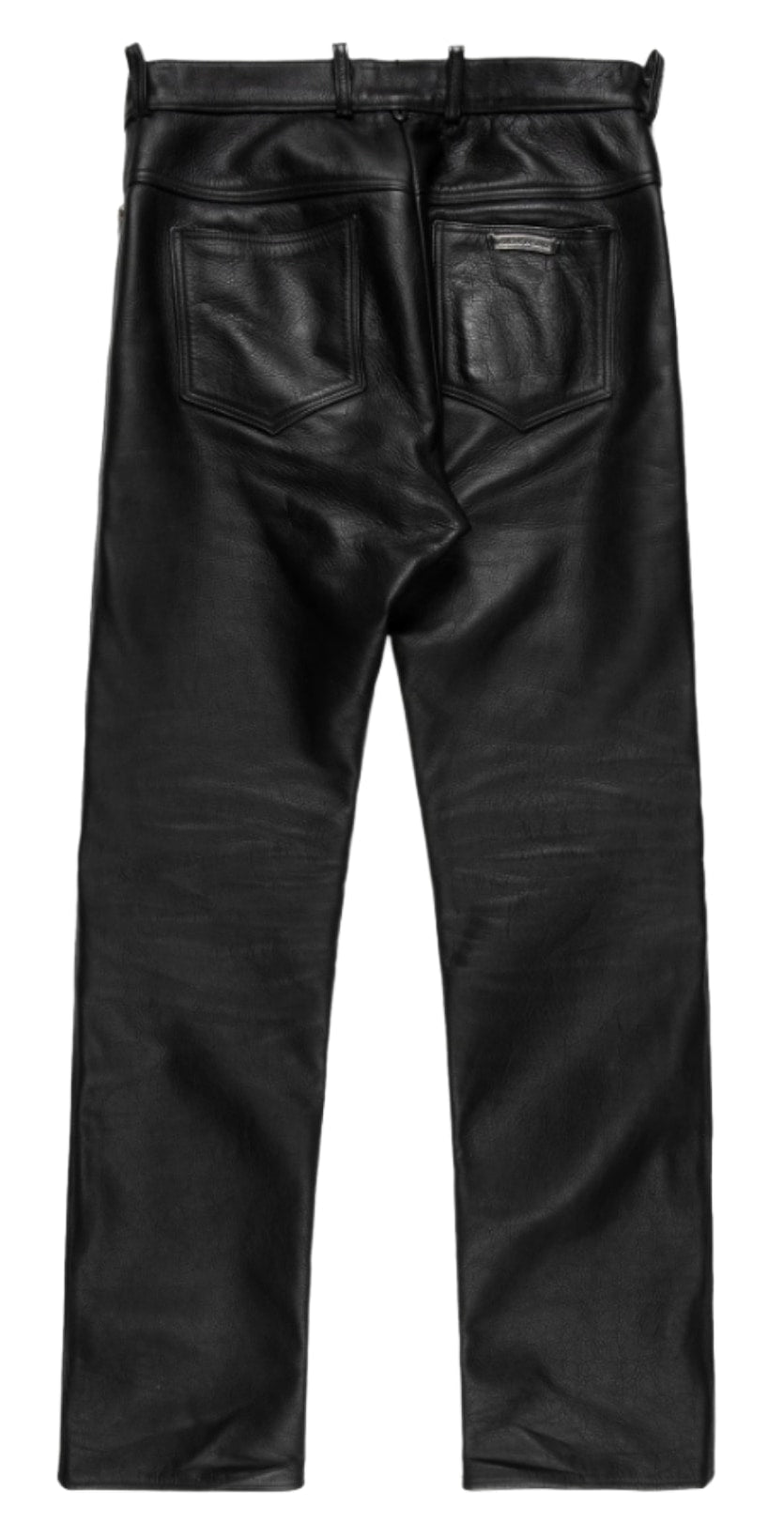 CHROME HEARTS FLEUR KNEE LEATHER PANTS