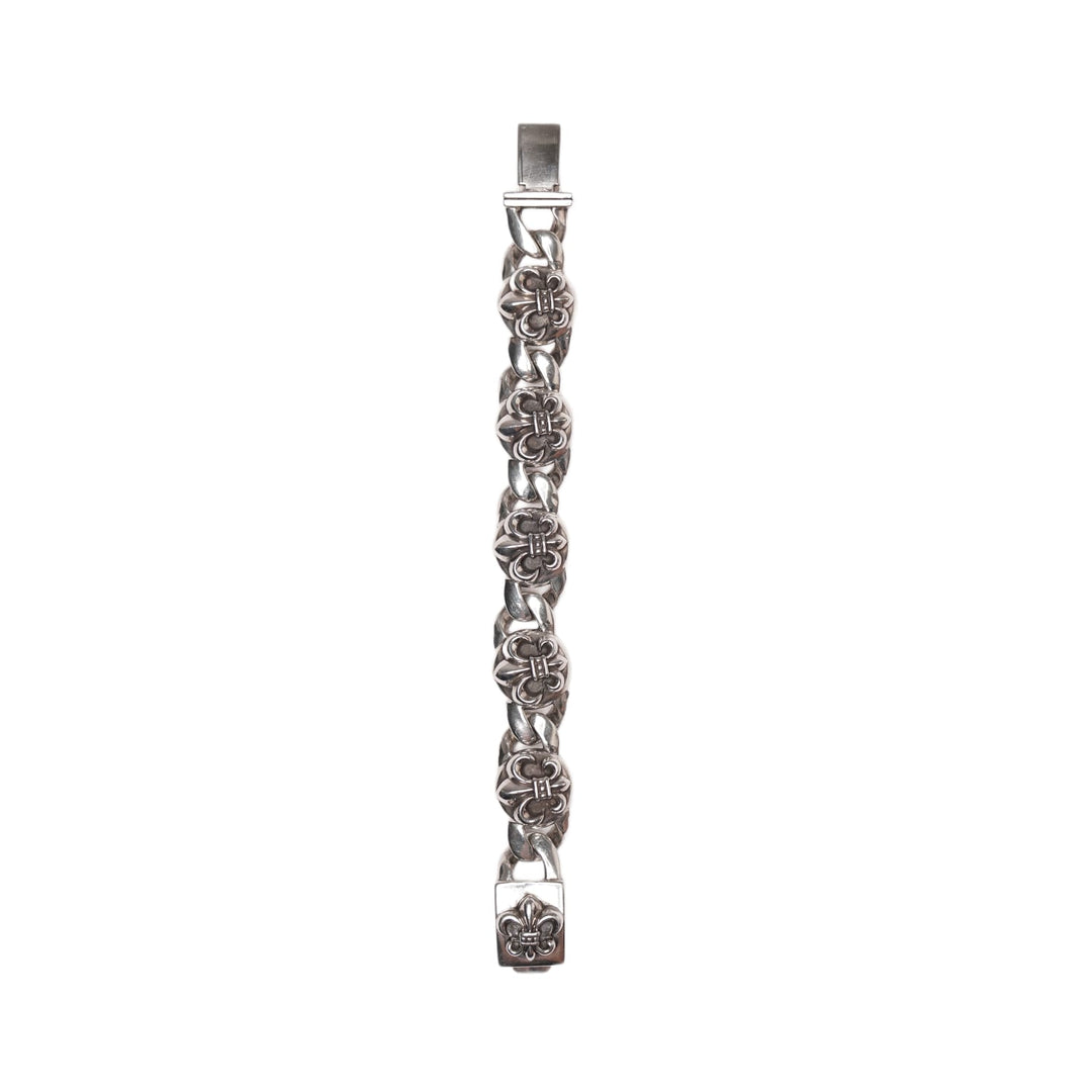 CHROME HEARTS 'FLEUR DE LIS' CUBAN 5 LINK BRACELET