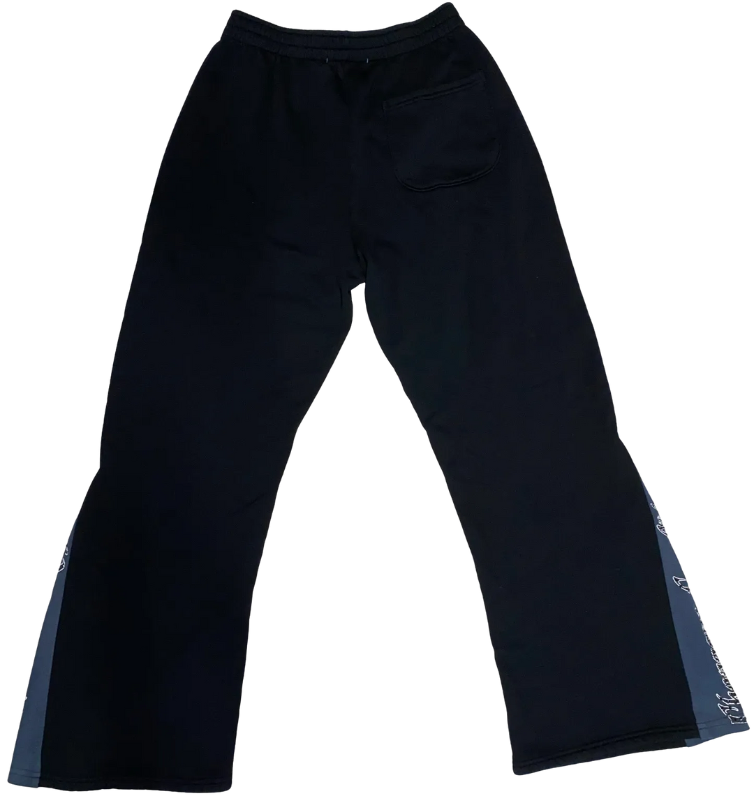 BOSSI 'CHOPPERS FOR LIFE' RHINESTONE BLACK FLARE SWEATPANTS