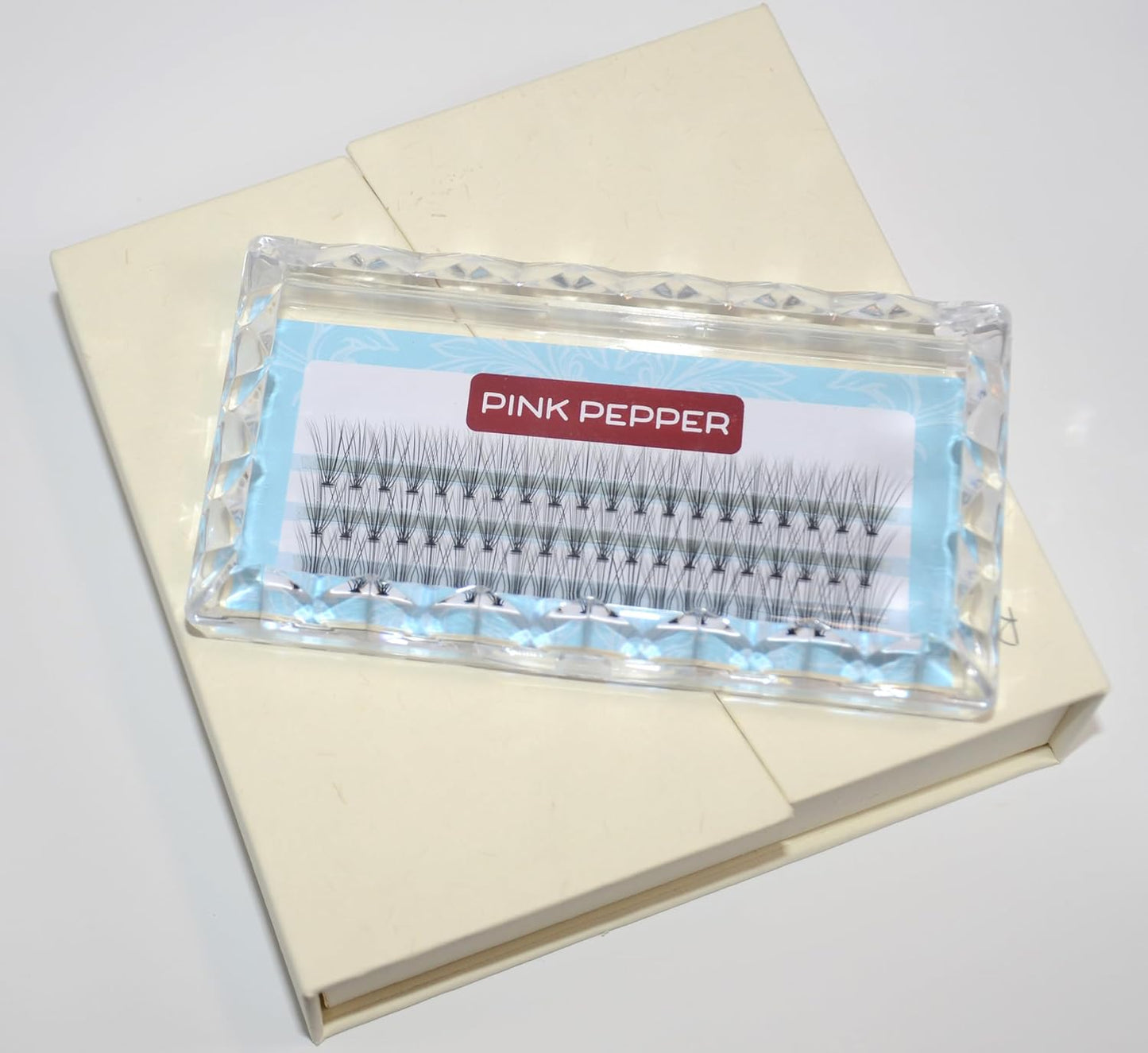 PINK PEPPER Self Eyelash Extensions, Extra Fine Point 0.05 mm for Parts, Tsukema DIY, Matsuekm, 20 Bundles (0.5 mm x 2)