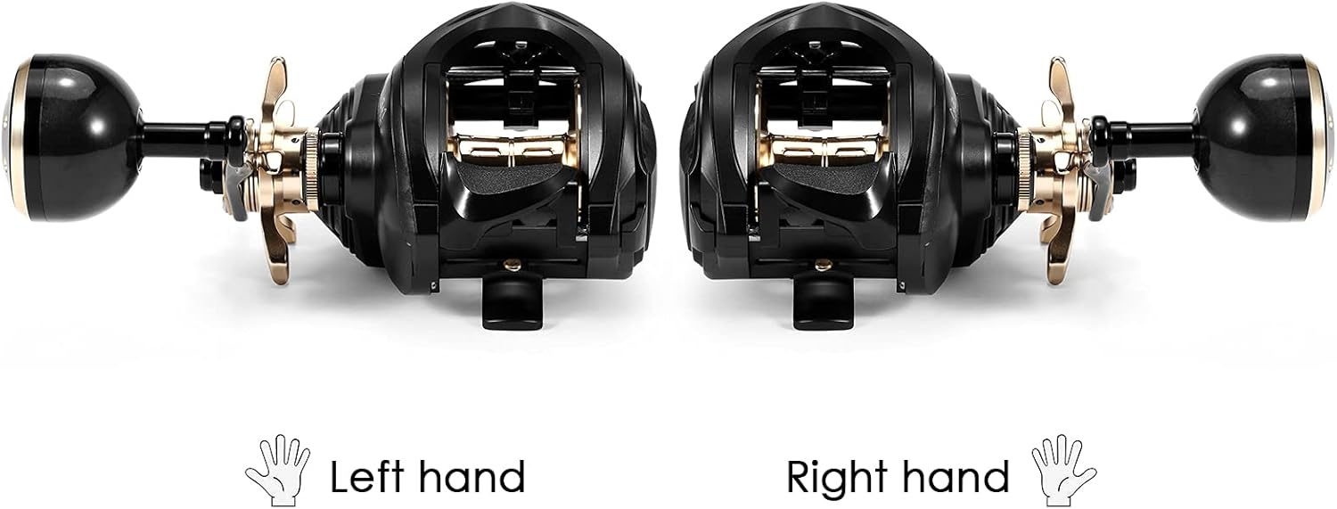 Carbon Fiber Baitcasting Reel 9+1BB Fishing Reel High Speed 6.3:1 Gear Ratio Magnetic Brake System Left Hand Baitcaster Reel