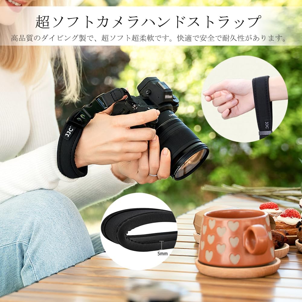 [Super Soft] JJC Camera Hand Strap for Nikon Nikon Z8 Z7 Z6 Z7II Z6II Z5 Zfc Zf Z50 Z30 D7500 D7200 D7100 D5600 D5500 D5300 D3500 D3400 D780 D750 D810 D610 D500 DSLR SLR Micro Single Quick Release