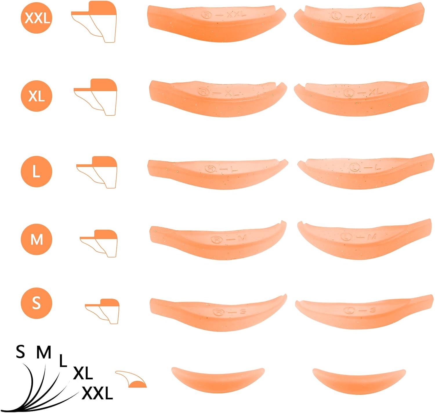 Libeauty Eyelash Lifts Silicone Pads Reusable Eyelash Perm Rod Size 5 Pairs and 1 Pair Lower Eyelash Pad Curl Pad for Lash Lifting Shield Great for Eyelash Lifting