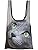 Chioee Folding Eco Bag, Siamese Cat, Photographic, Cute Shopping Bag, Waterproof, Large Capacity, Compact, Tote Bag, With Pockets, Lightweight, Convenience Store, Anime, Goods, Present, fish blue cat