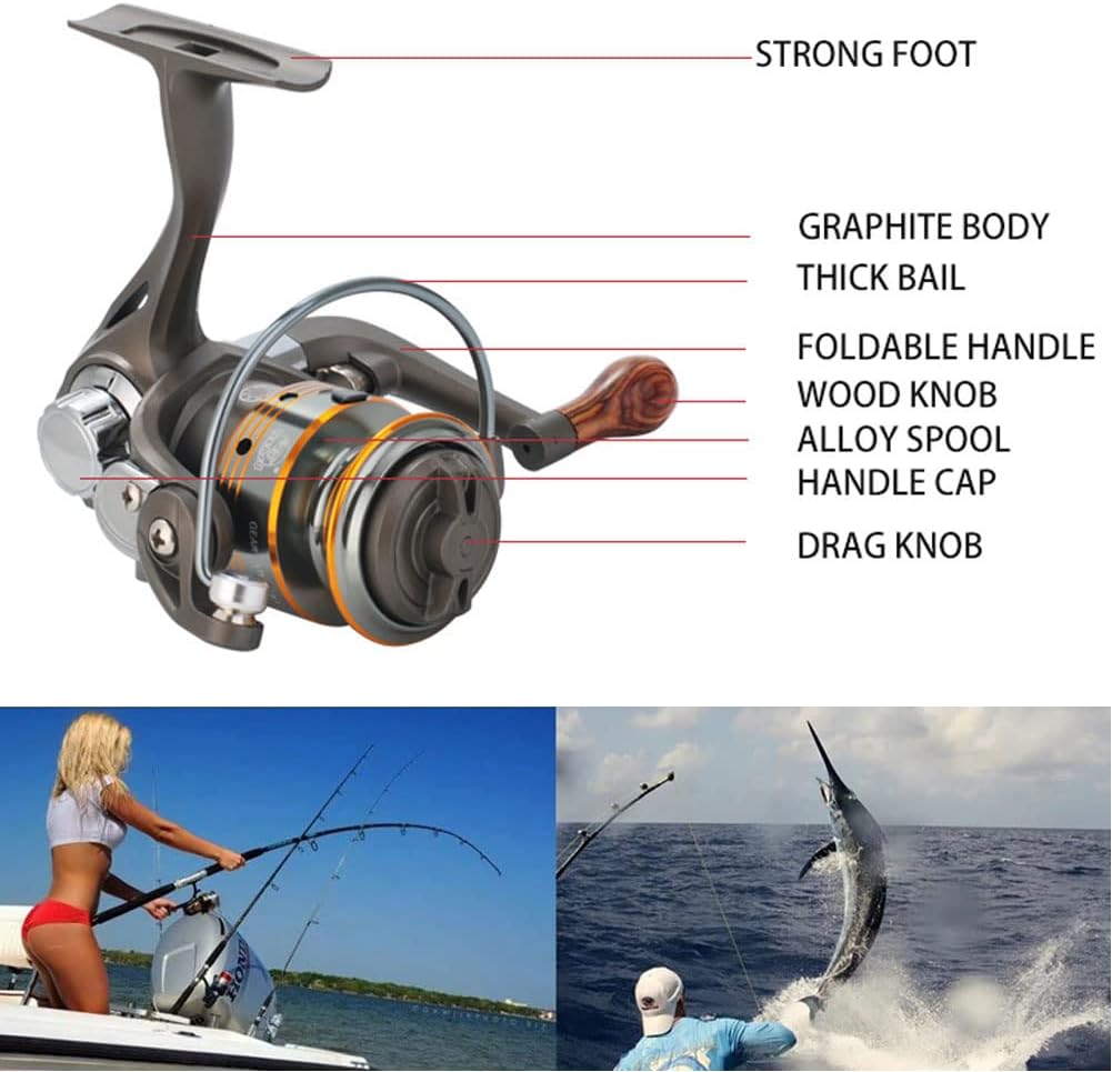 Mini Spinning Reel, 5.2:1 Gear Metal Fishing Reel, 13+1BB Powerful Spinning Fishing Reel with Interchangeable Handle, Small Compact Fishing Reel for Carp Bass Trout Fishing Mini 150