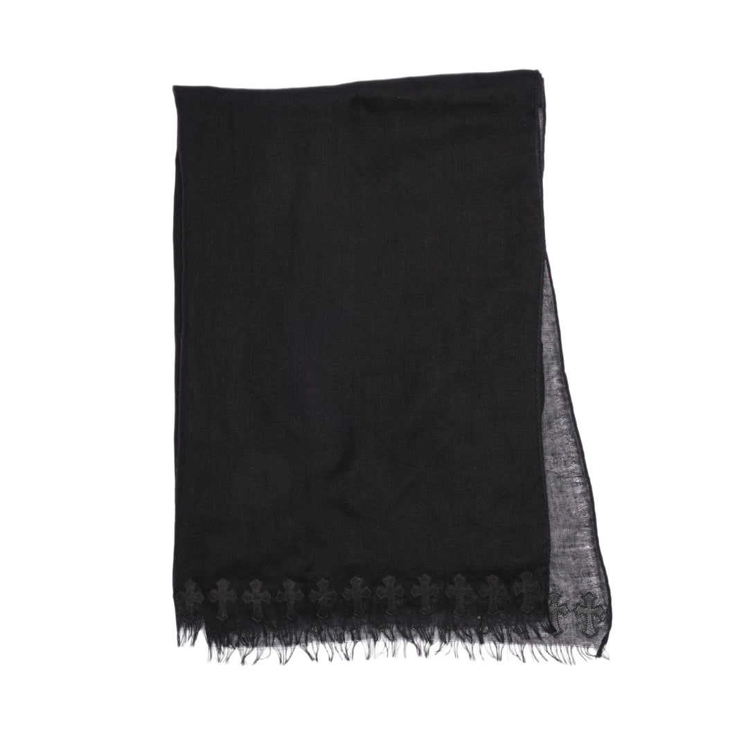 CHROME HEARTS 'CROSS PATCH' CASHMERE SCARF