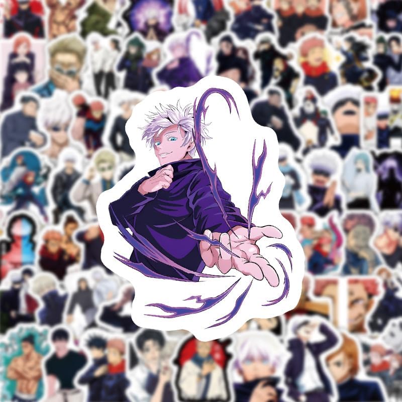 100 Pieces Magical Warfare Gojo Sticker Collection Sticker Set, Anime, Manga, Cute, Notebook, Children's Stickers, Waterproof PVC Stickers, Character Goods, Surroundings, Popular, Pictures, Gift, DIY