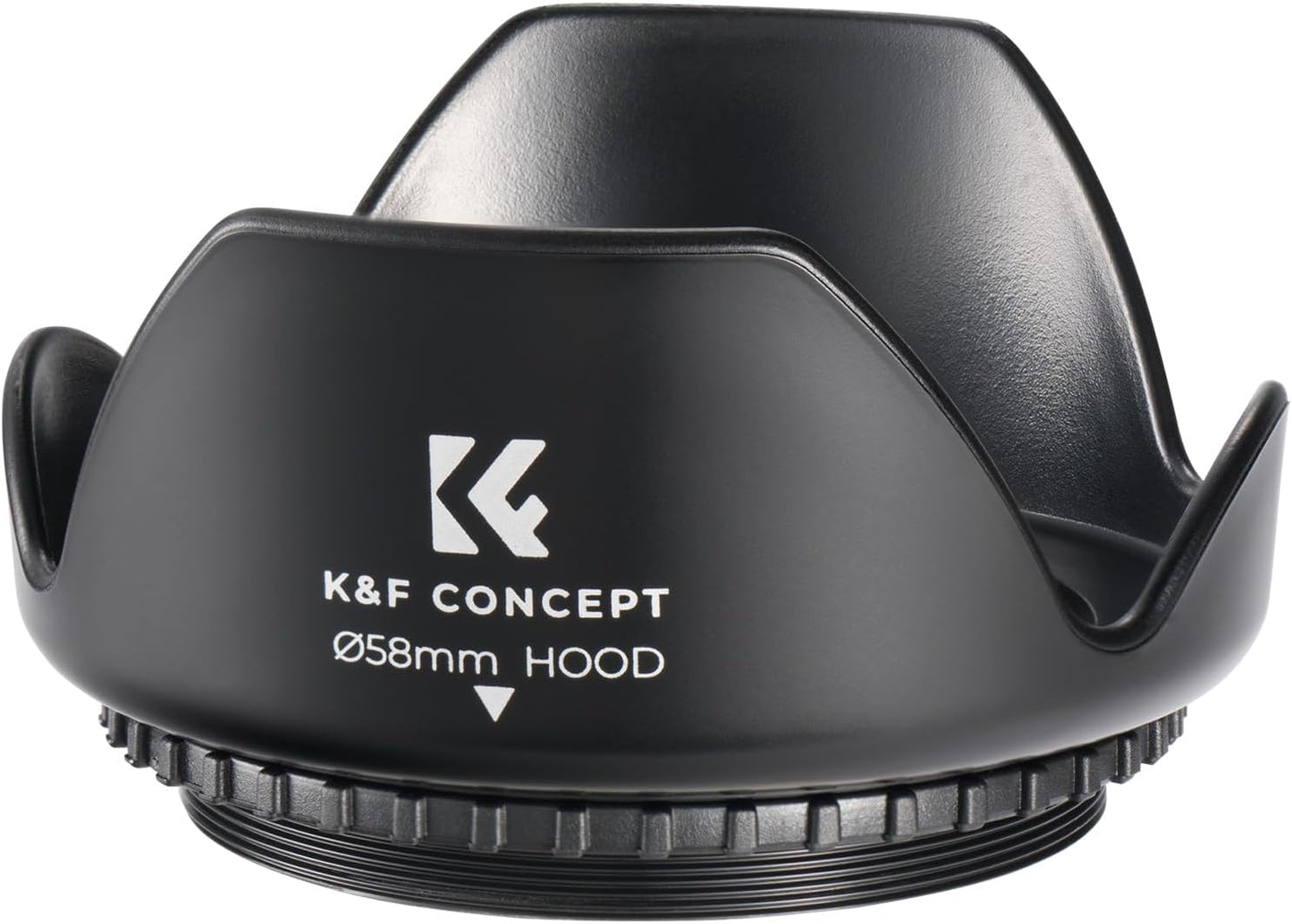 K&F Concept Lens Hood (Mounting Diameter 2.3 inches (58 mm), Screw Screw Type, Compatible with All Cameras, Flower Shape, Protective Lens, Plastic, Replacement Lenses, Camera Accessories, Compatible