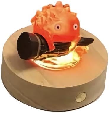 Calcifer Night Light, USB Rechargeable, Howl's Moving Castle, Flickering Light, Night Light, Bedside Lamp, Warm Light, 2025 Model, Resin Statue, Anime Goods, Unisex (A)