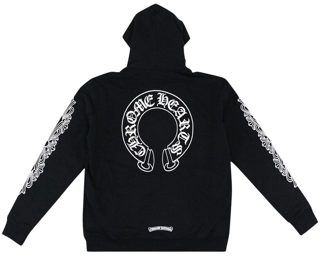 CHROME HEARTS 'HORSESHOE' LOGO BLACK ZIP UP