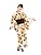 Kyoetsu Yukata Robe Set, Unbleached, Alternating Weaves, 2/4-Piece Set (Yukata, Waistband, Waist Cords), Junior Girls, H