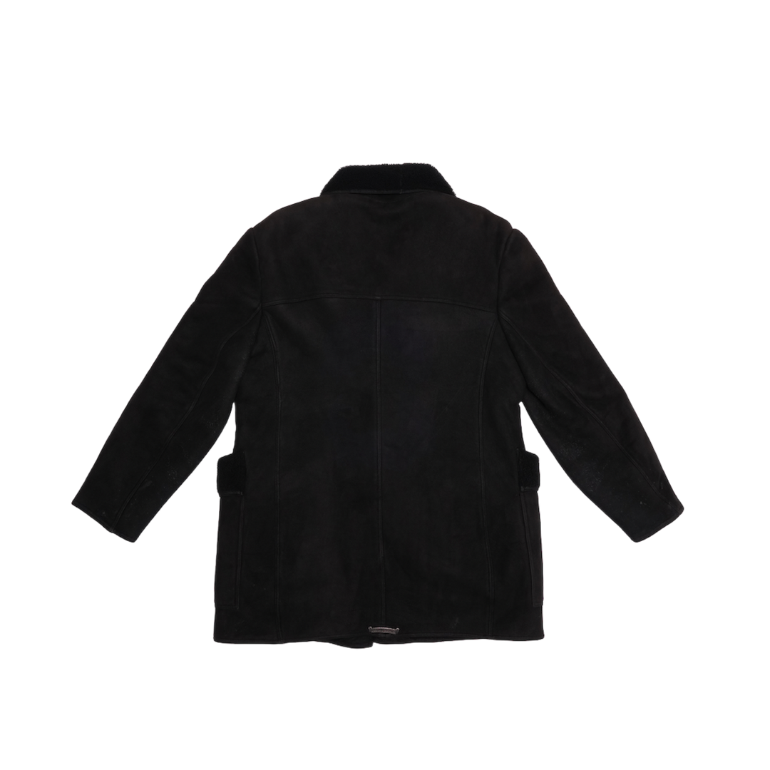 CHROME HEARTS 'SUEDE NUBUK LEATHER' ZIP UP BUTTON SHEARLING JACKET