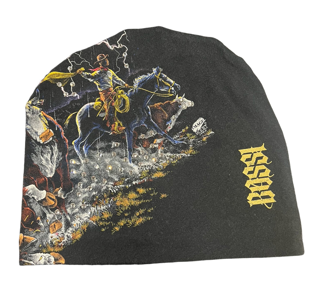 BOSSI 'COWBOY LIGHTNING' RHINESTONE VINTAGE BEANIE