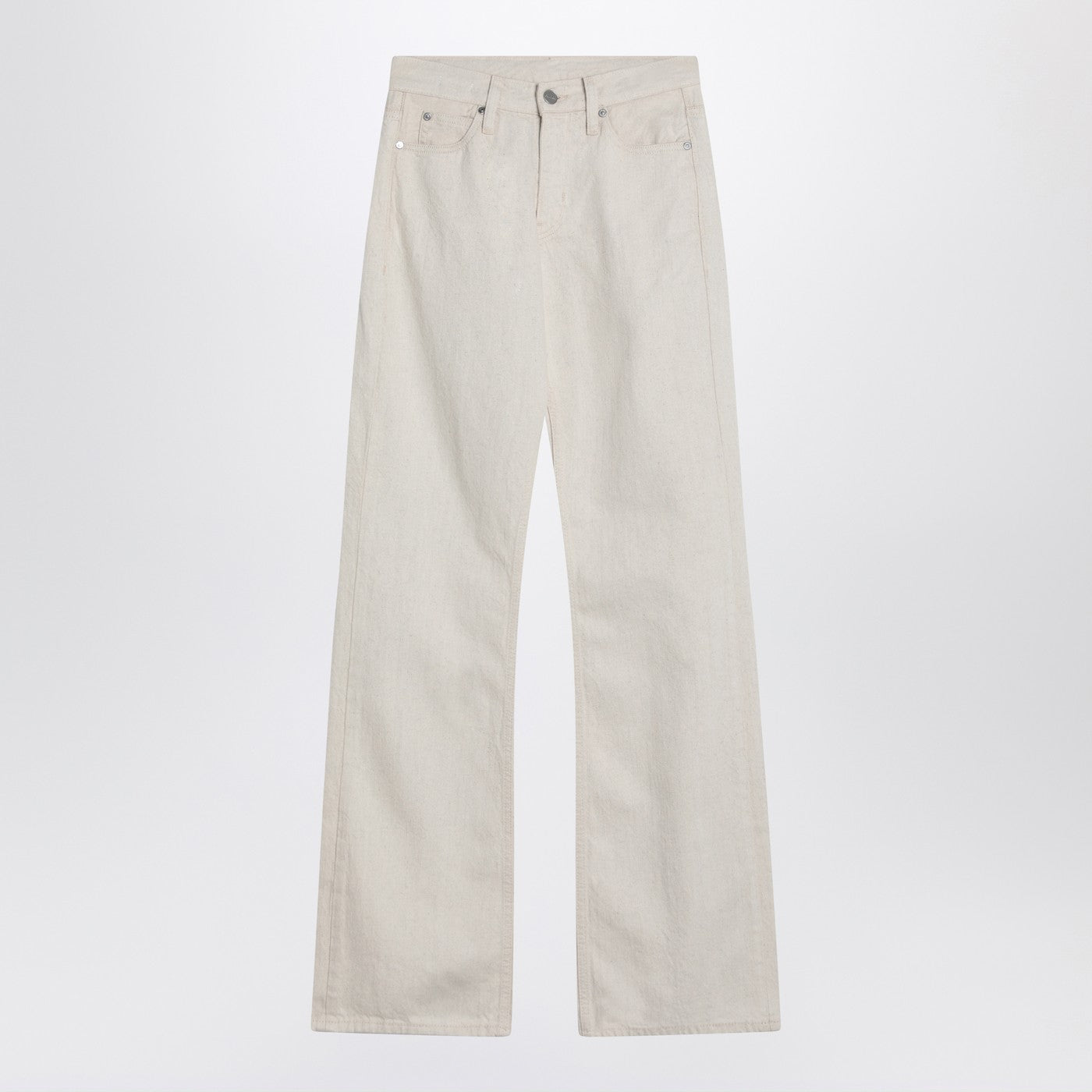Calvin Klein カルビン・クラインはリネンブレンドでフレアベージュジーンズをリラックスしました - Image 2