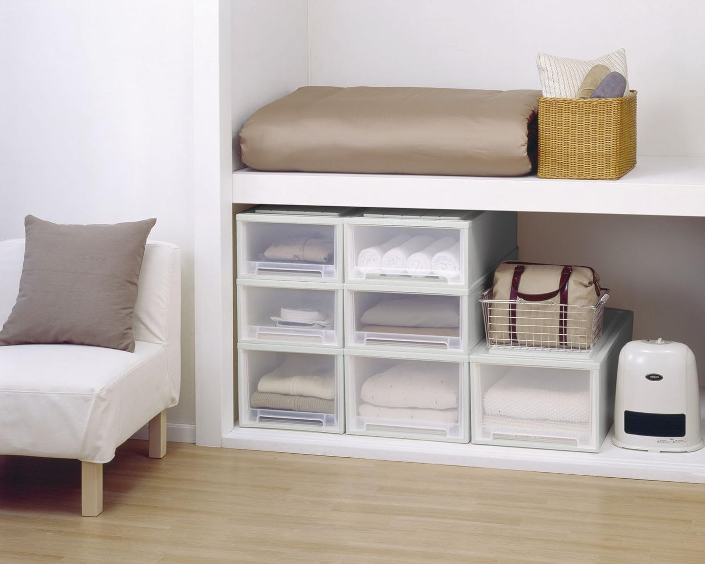 Tenma Storage Case Perfect for Closets and Closets, Organize Neatly Organized, Storage, Drawers, Clothes Case, Butte Case, Cappuccino, 15.4 x 20.9 x 11.8 inches (39 x 53 x 30 cm), Closet 30