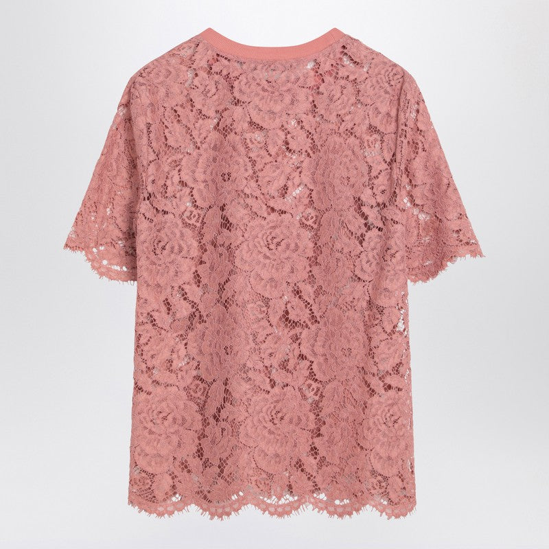 Dolce  Gabbana ドルチェ＆ガッバーナピンクレースTシャツ - Image 2