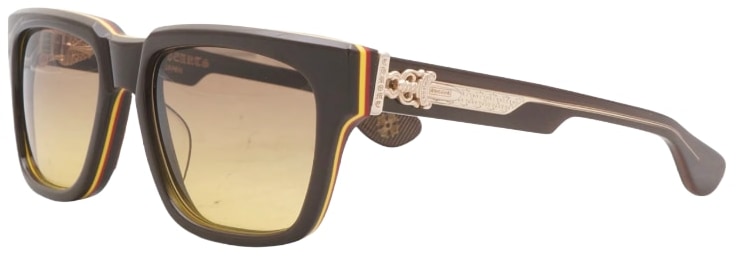 CHROME HEARTS 'PINTO BROWN' BOX OFFICER SUNGLASSES