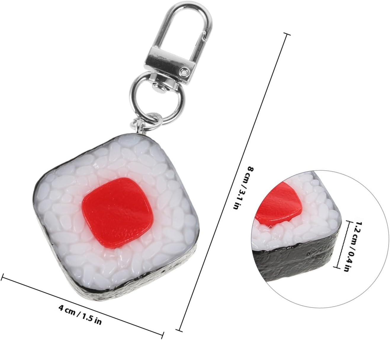 PACKOVE Pack of 3 Sushi Keychain Red Tuna Seaweed Plum Onigiri Bag Charm Keyring Backpack Accessories for Daily Decoration