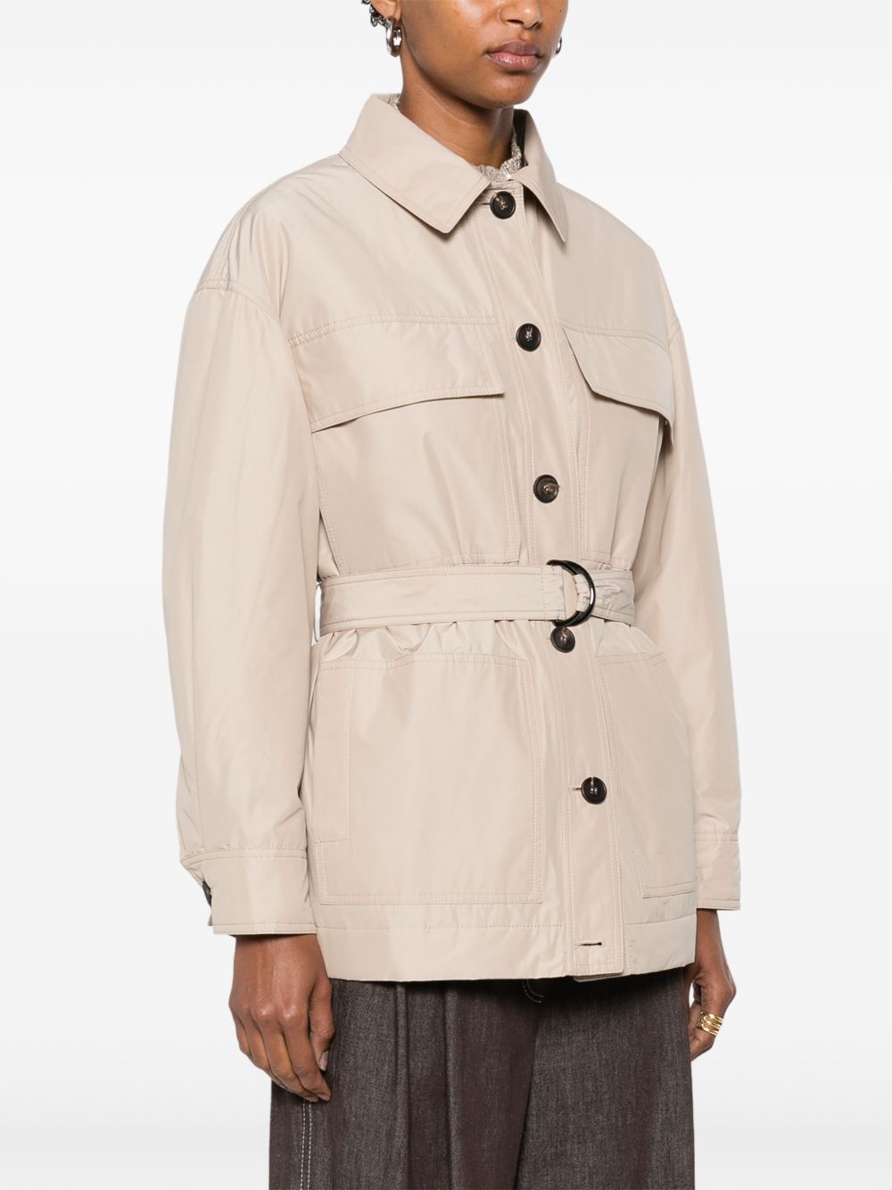 Brunello Cucinelli Belted Padded Jacket - Image 2