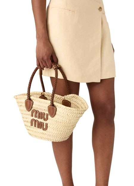 MIU MIU Small raffia tote bag - Image 2