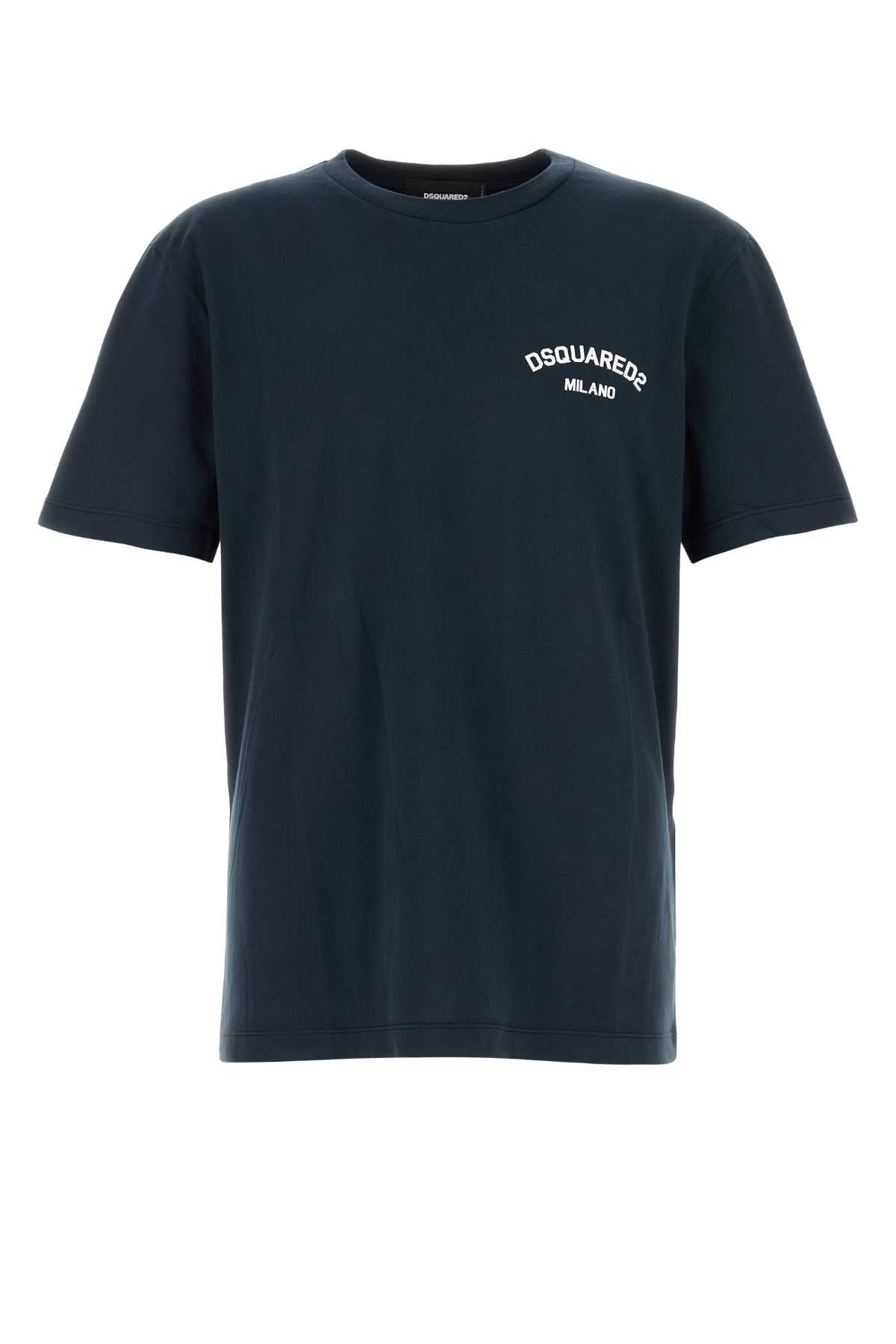 Dsquared2 ディースクエアード ダークブルー コットン T シャツ - Image 2