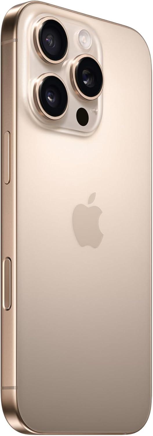 (Refurbished) Apple iPhone 16 Pro 128 GB, Desert Titanium, SIM Free, Compatible with 5G
