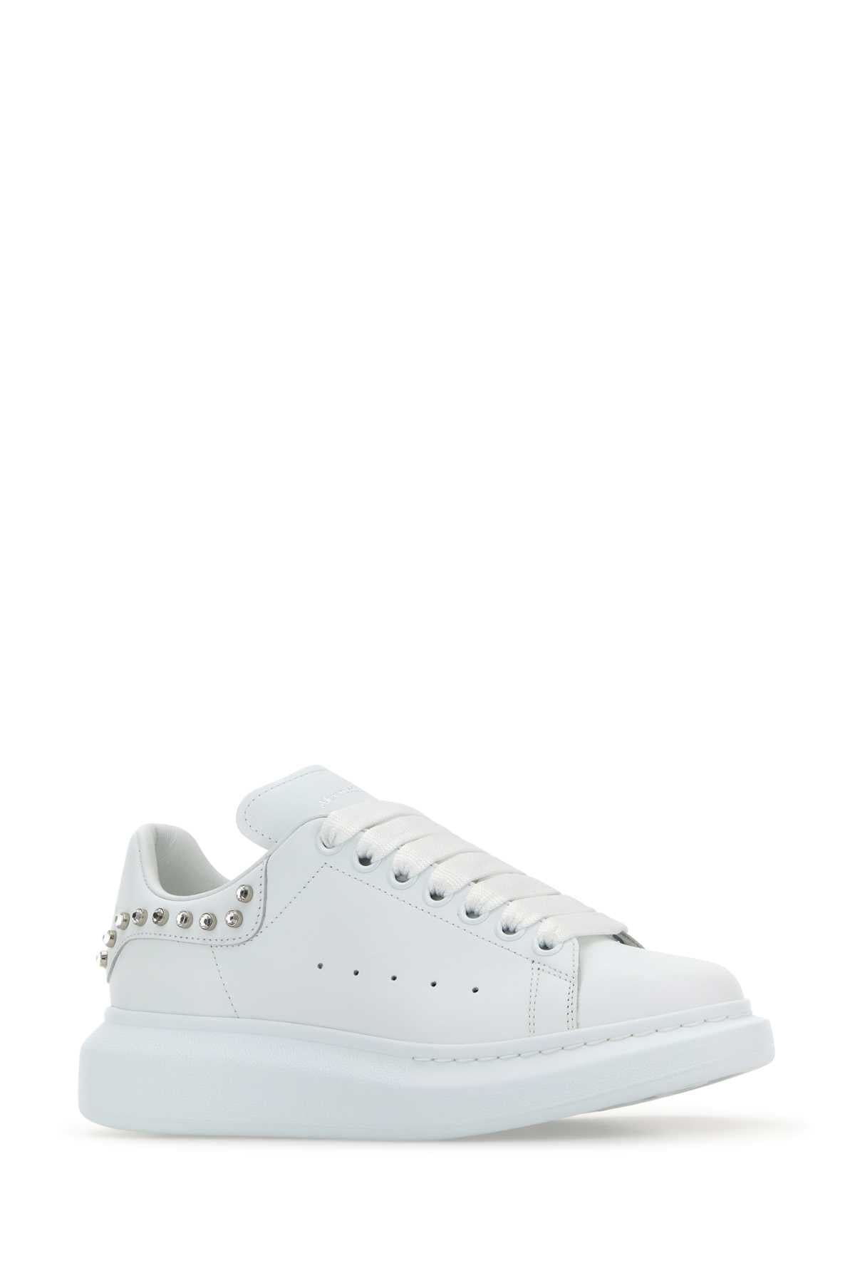 Alexander Mcqueen アレクサンダーマックイーンホワイトレザースニーカーと白い革のかかと - Image 2