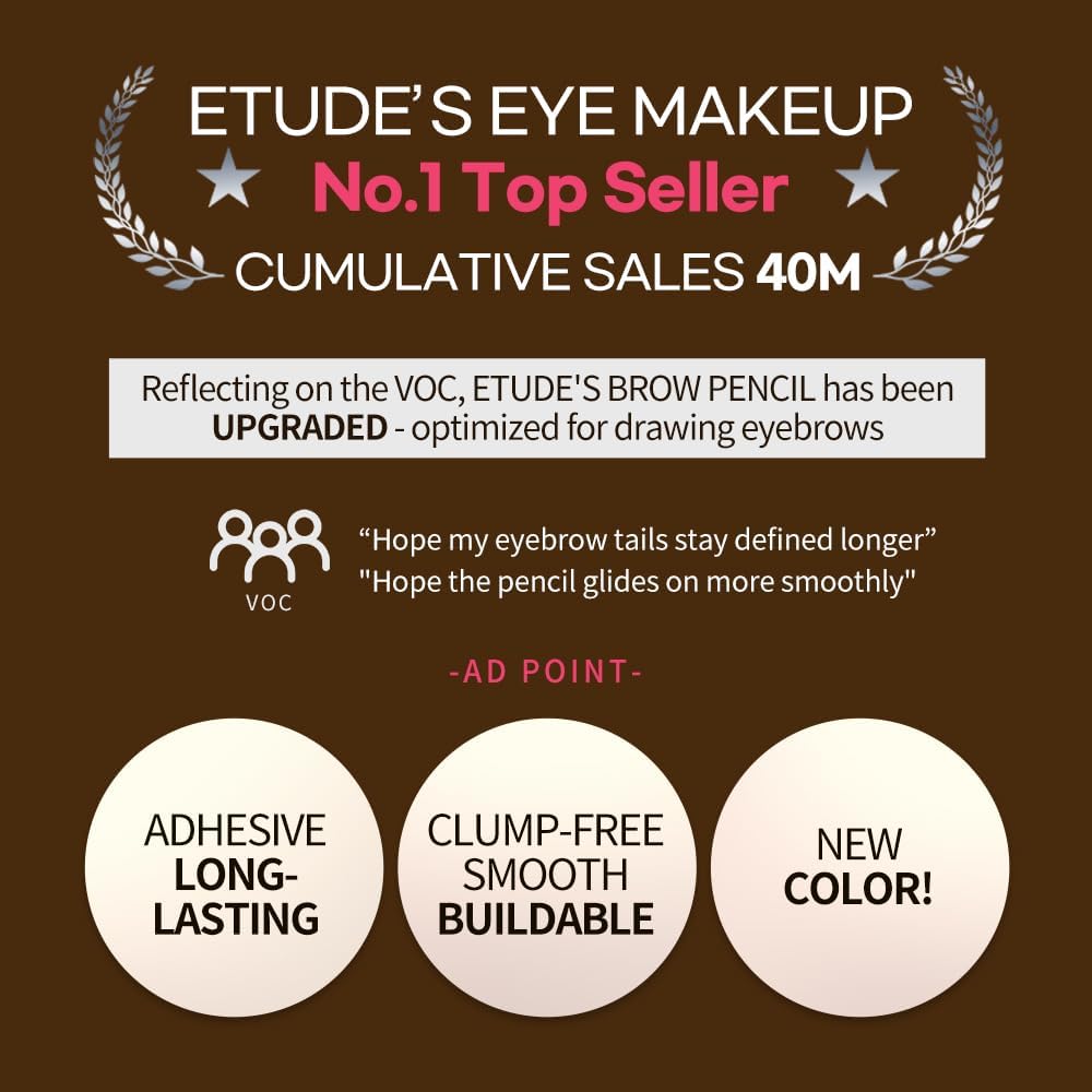 Etude Official Drawing Eyebrow Pencil, Gray Brown, 1 ct
