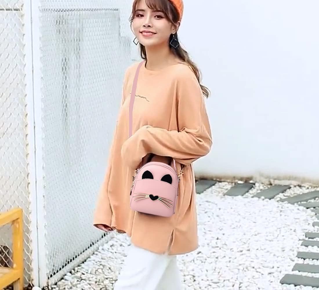 Girls Princess Shoulder Bag, Fashionable Mini Shoulder Bag Nice Small Handbags Shoulder Bags Little Girl Birthday Christmas Gift (Pink)