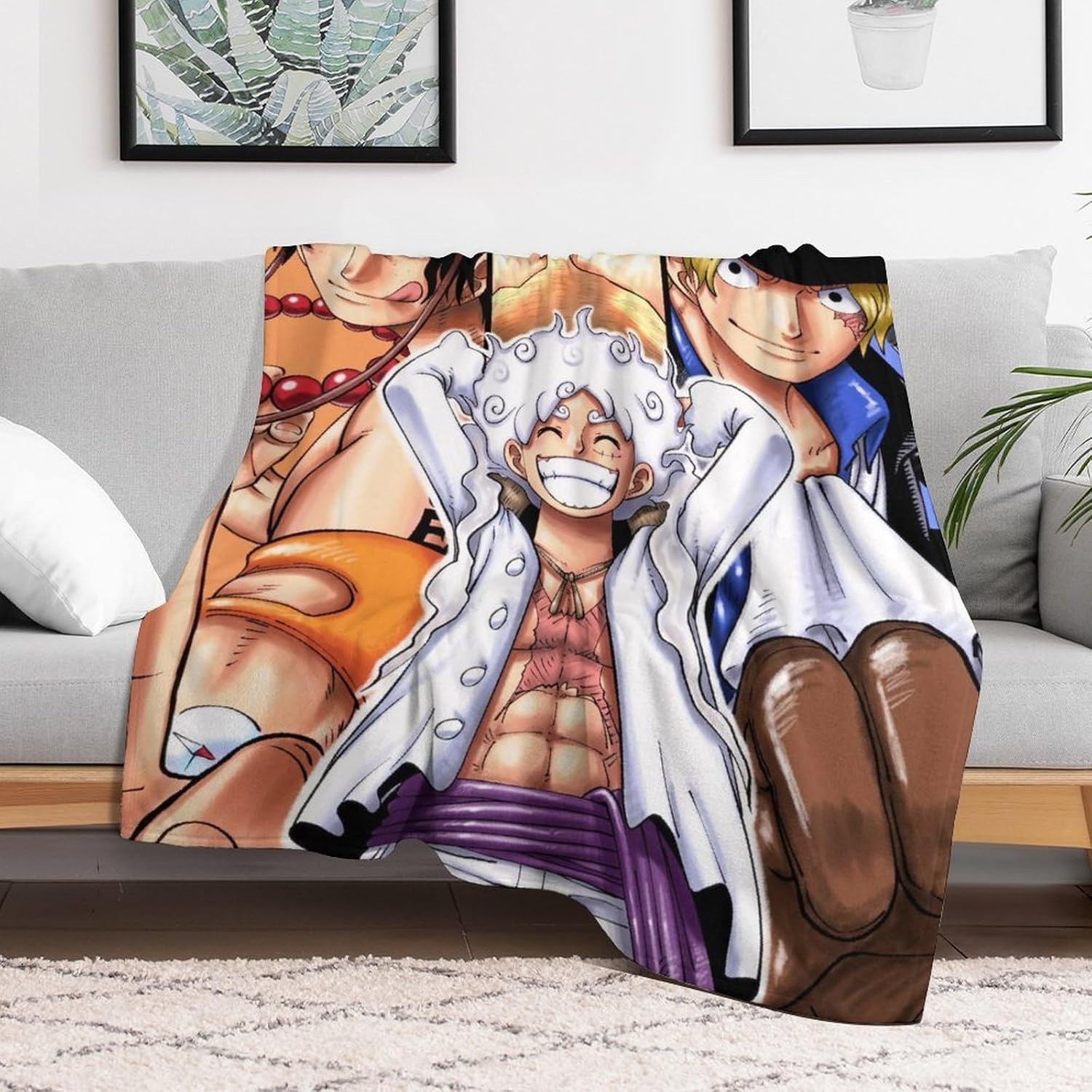 58102257-2 One Piece Blanket, Throw, Approx. 29.9 x 40.2 inches (76 x 102 cm), Anime Design, Print, Micro Fleece, Year-Round Use, Antibacterial, Dust Mite Resistant, Washable, Lightweight, Anti-static