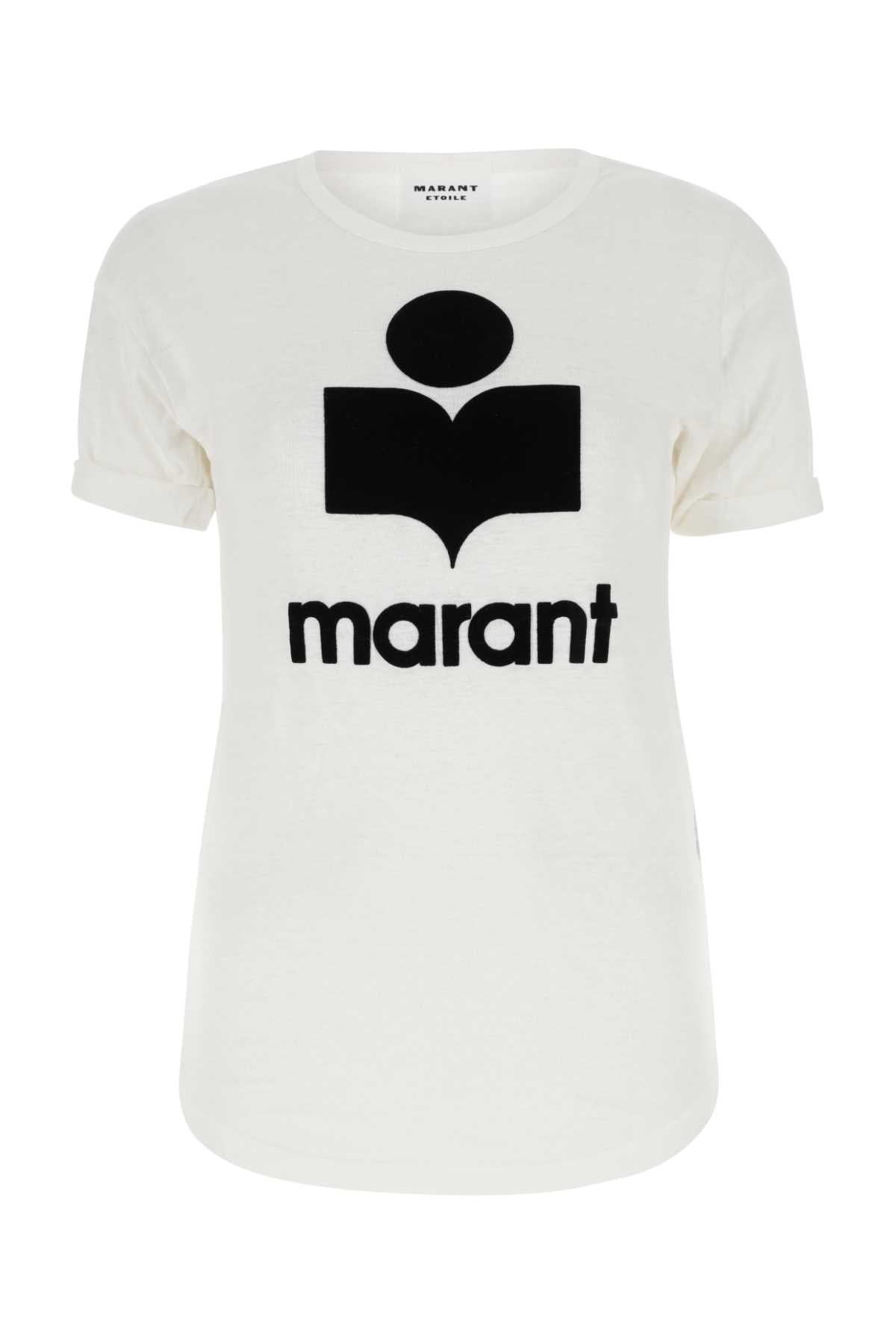 Marant イザベル・マラン・エトワイル・ホワイト・リネン・コルディ・Tシャツ - Image 2