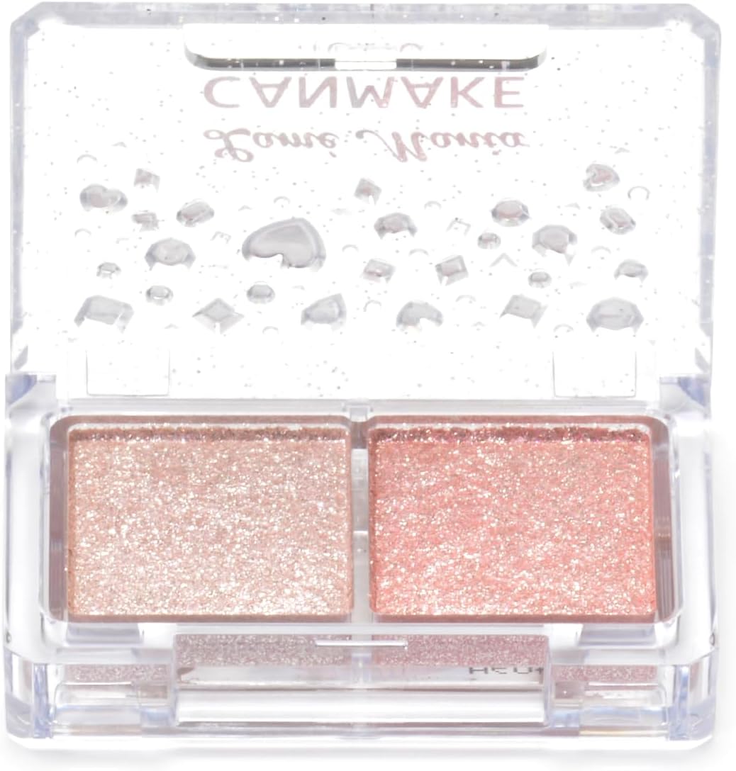 Canmake Lame Mania 02 2.7g Eye Shadow Glitter Shiny Pearl 2 Colors Pastel Pink