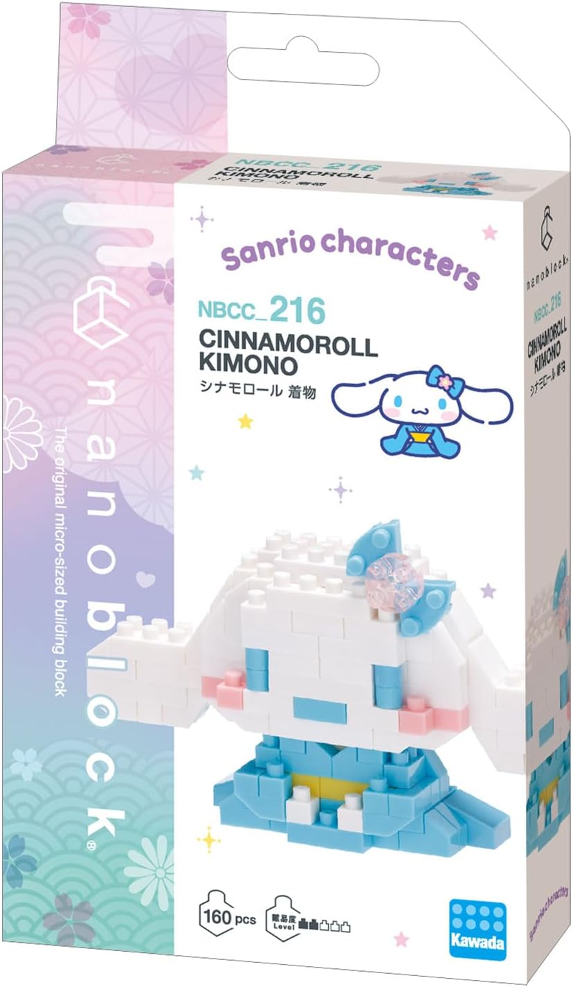 Kawada NBCC_216 Nanoblock Cinnamoroll Kimono NBCC_216, 1.1 x 4.1 x 7.1 inches (3 x 10.5 x 18 cm), For Ages 12 and Up Interior Hobby