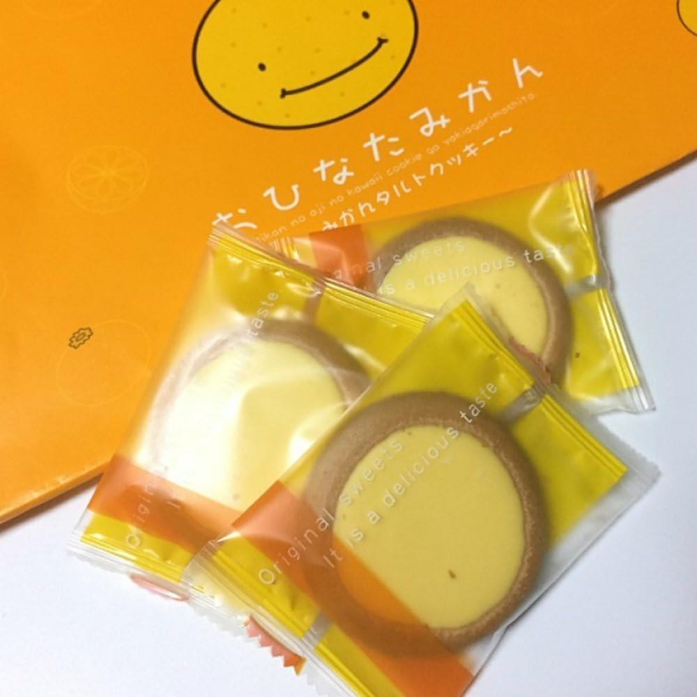 Ehime Prefecture Limited Onata Mandarin Tart Cookies, Set of 12, Plenty of Mandarin Cream