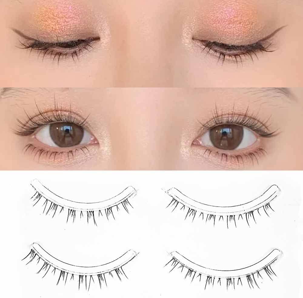Lower False Eyelashes, Natural Eyelashes, Popular, Handmade, Actress Eyelashes, Thin Makeup, Lifestyle Makeup, 5 Pairs (M3 (Bottom False Eyelashes)) Black