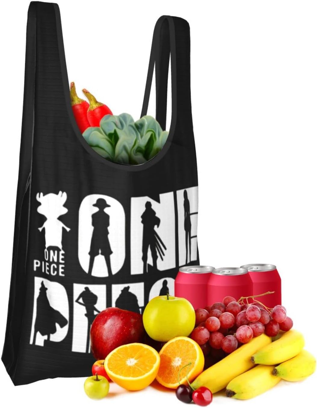 One Piece Eco Bag, Waterproof, Foldable, Tote Bag, Shopping, Waterproof, Material, Lightweight, Large Capacity, Compact, Cute, Stylish, Women's, Popular, Cute, Anime, Character Goods, One Piece,