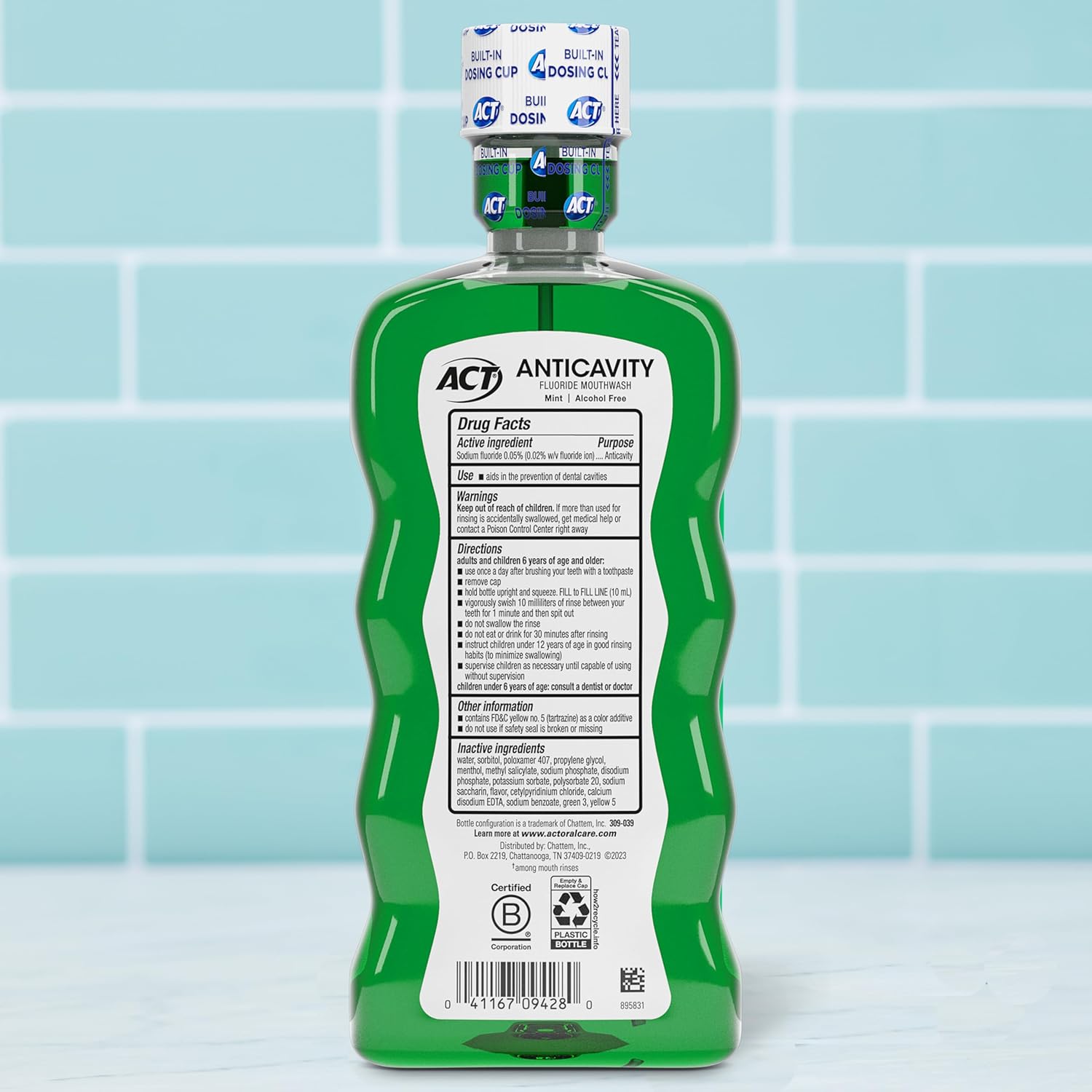 Ley anticavity flúor Rinse, canela, sin alcohol, botella de 18 onzas, 9428, Mint, 1, 1