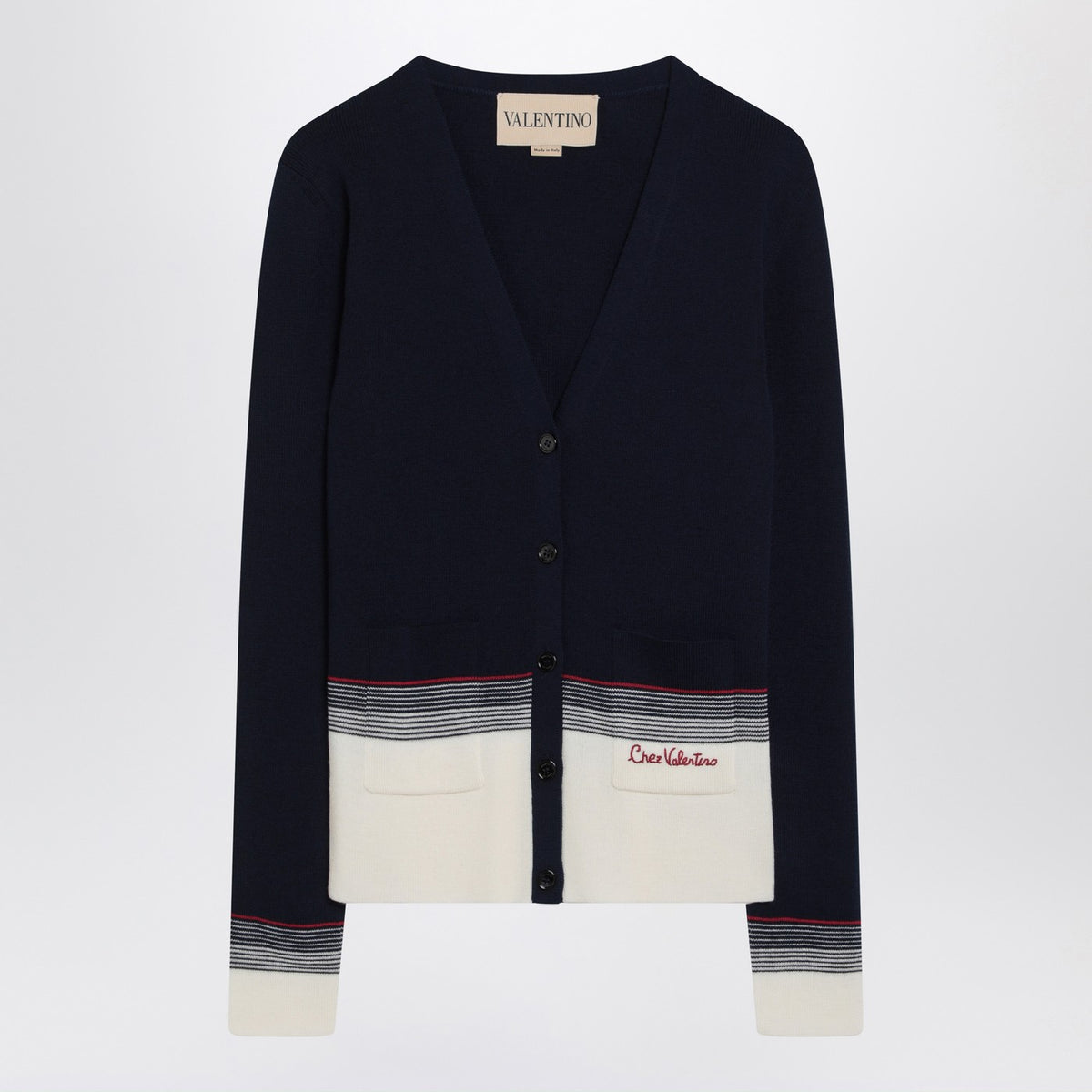 Valentino ウールにChez Valentino刺繍を備えたValentino Cardigan - Image 2