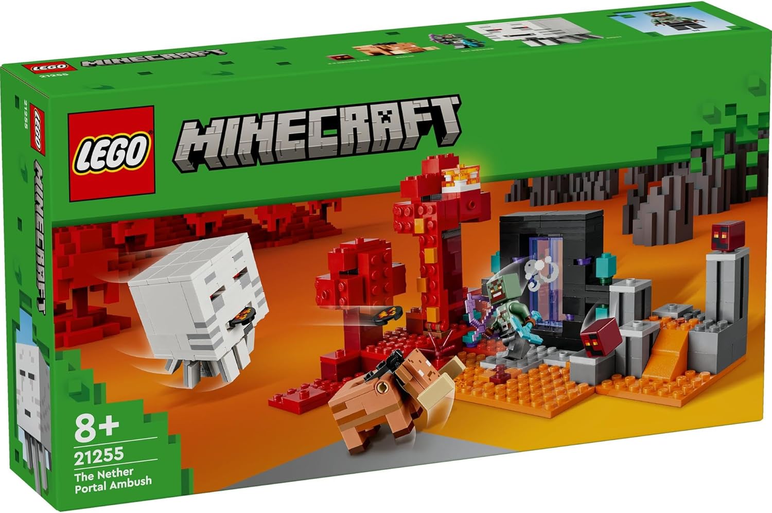 LEGO Minecraft Nether Portal Fighting Toy Present, Blocks, Boys, Girls, Children, 7, 8, 9, 10, Elementary School Students, Micra Nether Gust 21255